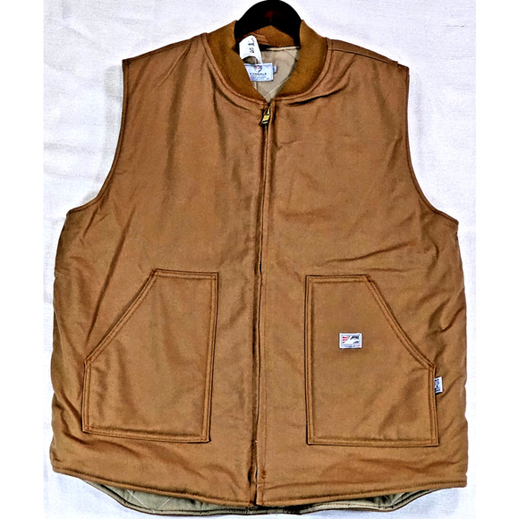 Tyndale FR Quilted Canvas Vest Sz XL K690T Brown Tan Cat 4 Cal 43 NFPA 2112 NWT - Picture 1 of 11